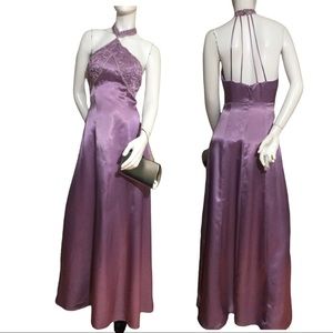 Gorgeous  Designer Purple Beaded Embroidered Open Back Any Occasion Gown
